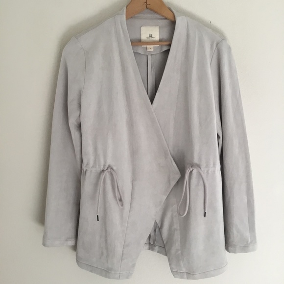Thread and Supply Open Suede Feel Light Grey Jacket/Top is NWOT! Size Small - Picture 1 of 5